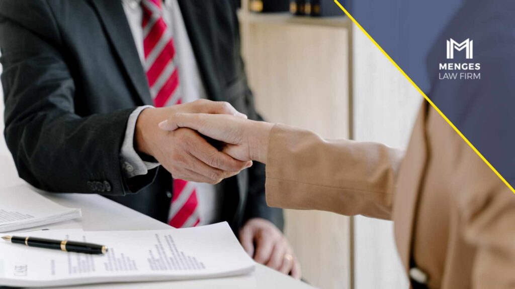 shaking hands after settlement